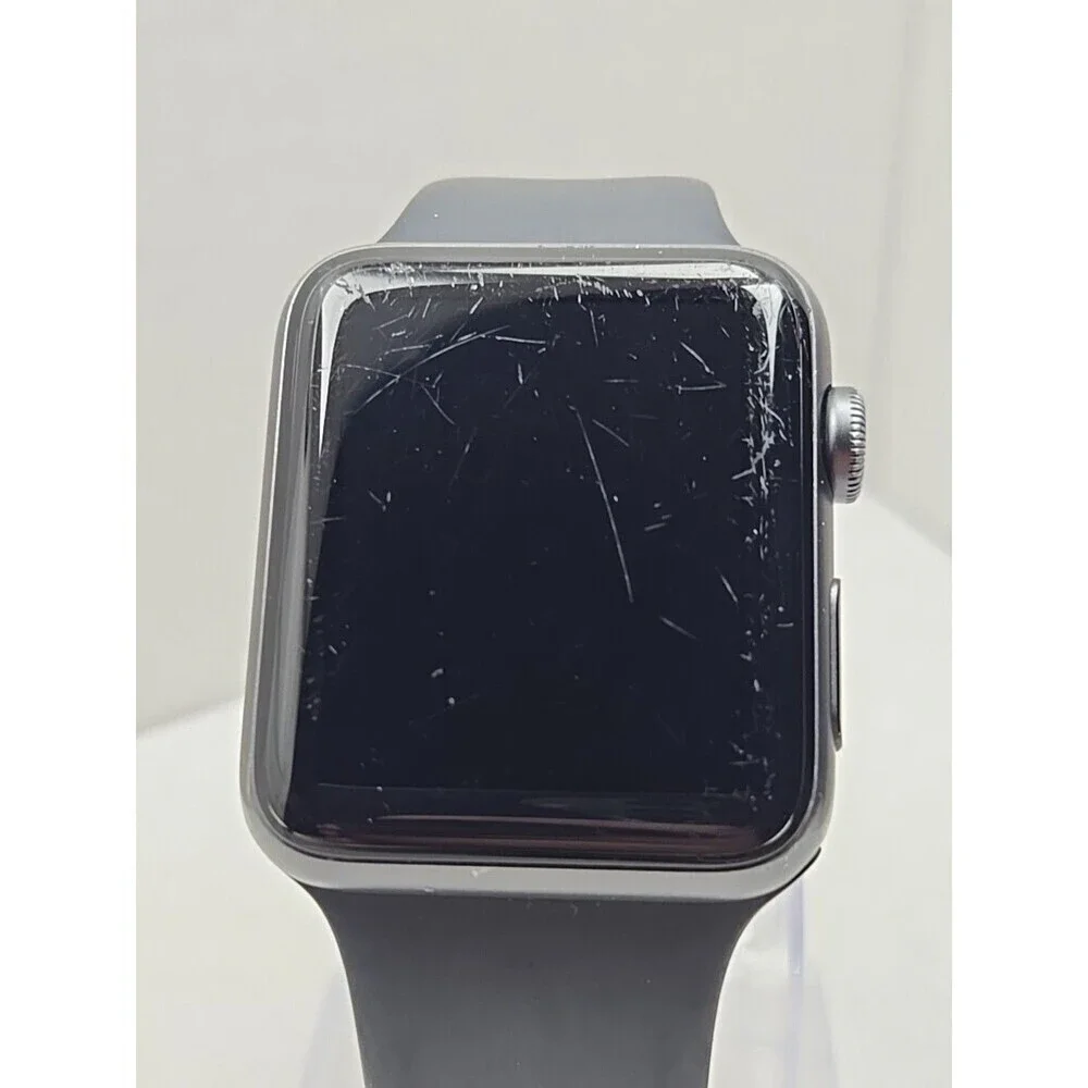 Apple Watch Series 3 42mm GPS Space Gray Aluminum Black Sport Band A1859 MTF32LL
